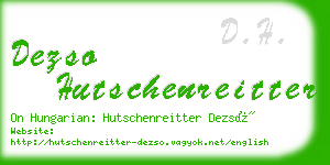 dezso hutschenreitter business card